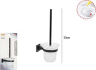 Porta Scopino In Acciaio Vetro Finitura Nero Opaco Con Fissaggio A Parete Muro Casa e cucina/Bagno/Accessori per il bagno/Accessori per il WC/Scopini e porta scopini Trade Shop italia - Napoli, Commerciovirtuoso.it