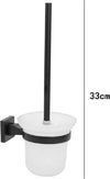 Porta Scopino In Acciaio Vetro Finitura Nero Opaco Con Fissaggio A Parete Muro Casa e cucina/Bagno/Accessori per il bagno/Accessori per il WC/Scopini e porta scopini Trade Shop italia - Napoli, Commerciovirtuoso.it