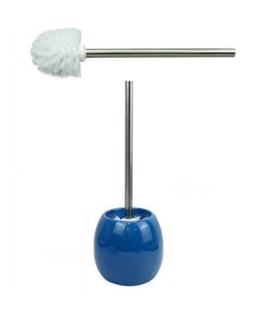 Porta Scopino In Ceramica Blu Con Scopino Moderno Accessori Arredo Bagno 79259