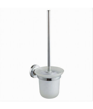 Porta Scopino Wc Con Scopino Completo Vetro Satinato Fissaggio Parete Bagno 79815