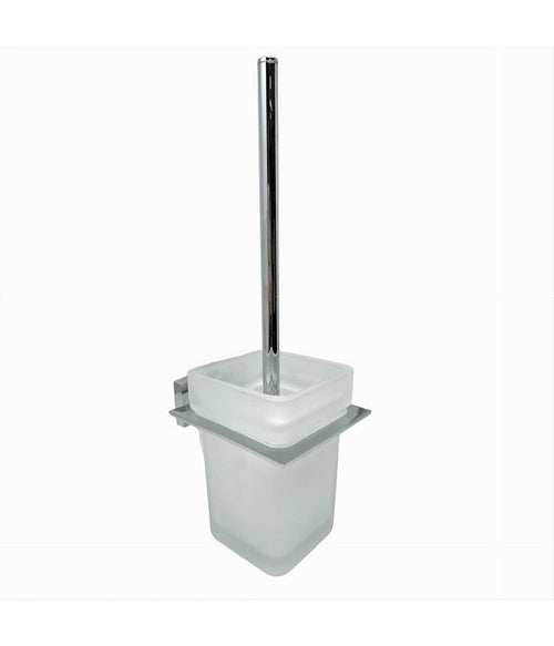 Porta Scopino Wc Scopettino Completo Vetro Satinato Fissaggio Parete Bagno Cubo 87220