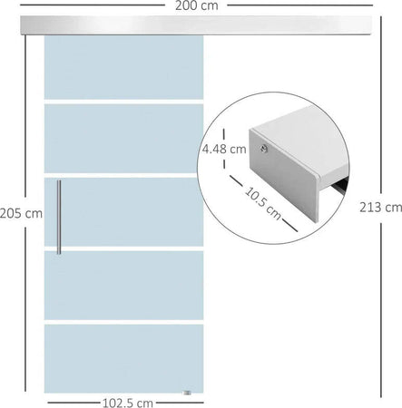 Porta-Scorrevole-Interna-in-Vetro-Smerigliato-e-Satinato-con-Binario-B2-e-Maniglia-per-Bagno-Cucina-Studio-Vetro-205x-102.5x-0,8cm-QS2E7-0016QS2