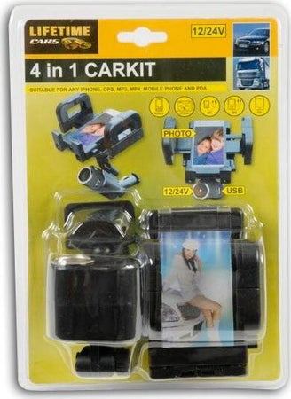 Porta-Smartphone-4-IN-1-per-auto-con-uscita-USB-e-accendisigari-Lifetime-Cars