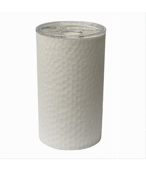 Porta Spazzolini Bicchiere Accessorio Arredo Bagno Bianco Lavorato 3 Fori 79174