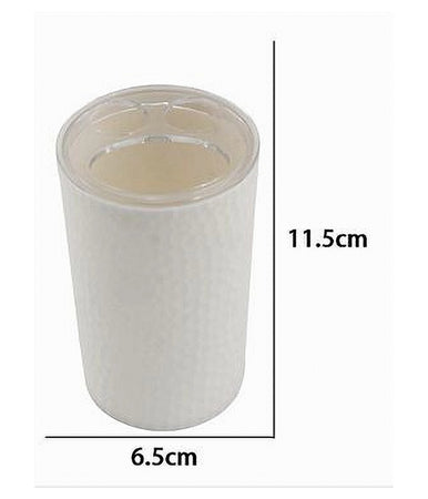 Porta Spazzolini Bicchiere Accessorio Bagno Bianco 3 Fori Portaspazzolini 10435