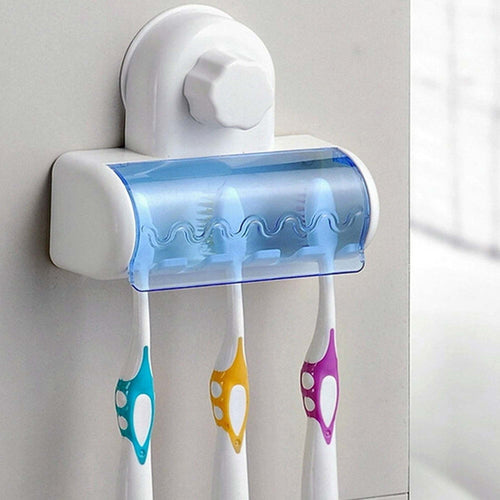 Porta Spazzolini Da Denti A 5 Posti Con Attacco A Ventosa A Parete Per Bagno Casa e cucina/Bagno/Accessori per il bagno/Dosatori e porta accessori/Bicchieri porta spazzolini Trade Shop italia - Napoli, Commerciovirtuoso.it