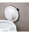 Porta Spazzolini Dentifricio A Ventosa Bianco Contenitore Parete Bagno 59541