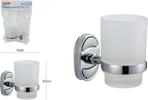 Porta Spazzolini Dentifricio Bicchiere Vetro Satinato Parete Bagno Ovale 52007 Casa, arredamento e bricolage > Accessori Bagno > Set da Bagno Trade Shop italia - Napoli, Commerciovirtuoso.it