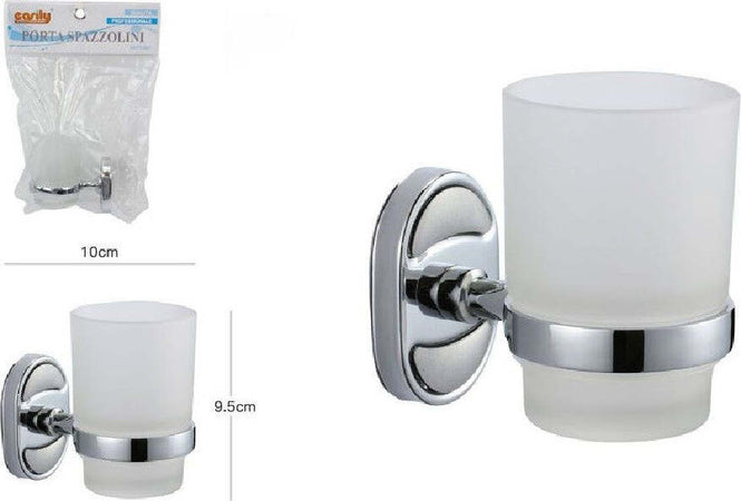 Porta Spazzolini Dentifricio Bicchiere Vetro Satinato Parete Bagno Ovale 52007 Casa, arredamento e bricolage > Accessori Bagno > Set da Bagno Trade Shop italia - Napoli, Commerciovirtuoso.it