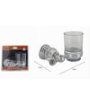 Porta Spazzolini Dentifricio Con Bicchiere In Vetro A Parete Bagno Crystal 52822