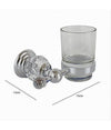 Porta Spazzolini Dentifricio Con Bicchiere In Vetro A Parete Bagno Crystal 52822