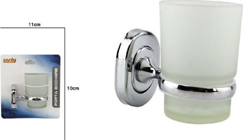 Porta Spazzolini Dentifricio Con Bicchiere Vetro Satinato A Parete Bagno 69182 Casa e cucina/Bagno/Accessori per il bagno/Dosatori e porta accessori/Bicchieri porta spazzolini Trade Shop italia - Napoli, Commerciovirtuoso.it