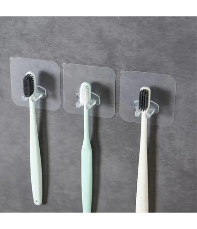 Porta Spazzolino Da Denti Gancio Autoadesivo Trasparente Da Parete Bagno 87751