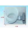 Porta Spazzolino Dentifricio Bicchiere Vetro Satinato Parete Muro Bagno 52201a