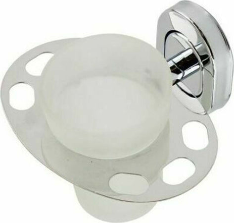 Porta Spazzolino Dentifricio Con Bicchiere In Vetro Satinato Accessori Bagno Set da Bagno Trade Shop italia - Napoli, Commerciovirtuoso.it