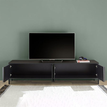 Porta TV Giugi 4 ante nero frassinato 206x40x51