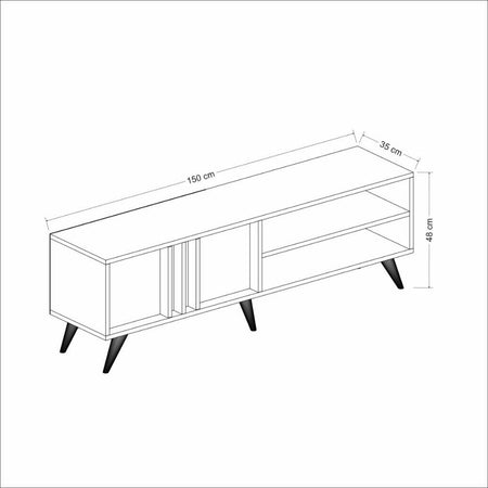 Porta Tv Rilla 150 noce antracite