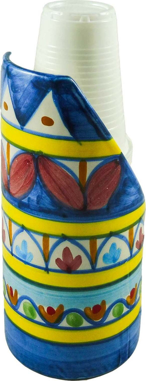 Portabicchiere in Ceramica Vietri  Geometrico Eco LARGH 8 H 18 CERAMICA VIETRI Casa e cucina/Organizzazione interni/Contenitori e barattoli da cucina/Portaoggetti e supporti/Portatazze Led Mall Home - Napoli, Commerciovirtuoso.it