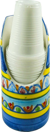 Portabicchiere in Ceramica Vietri  Geometrico Eco LARGH 8 H 18 CERAMICA VIETRI Casa e cucina/Organizzazione interni/Contenitori e barattoli da cucina/Portaoggetti e supporti/Portatazze Led Mall Home - Napoli, Commerciovirtuoso.it