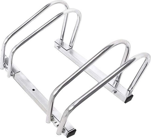 Portabici-Doppio-Porta-Bicicletta-2-Posti-Bici-in-Acciaio-Rastrelliera-da-Terra
