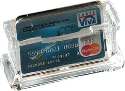 Portabiglietti da visita acrilico - da tavolo - 11 5 x 5 5 x 4 5 cm - trasparente - Lebez Cancelleria e prodotti per ufficio/Archivio ufficio e accessori per scrivania/Accessori da scrivania e archiviazione/Porta biglietti da visita Eurocartuccia - Pavullo, Commerciovirtuoso.it