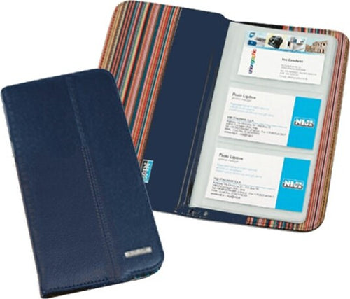 Portabiglietti da visita Professional - similpelle - blu - 12 5x23 5 cm - City Time Cancelleria e prodotti per ufficio/Archivio ufficio e accessori per scrivania/Archivio ufficio/Portablocchi e portamoduli Eurocartuccia - Pavullo, Commerciovirtuoso.it