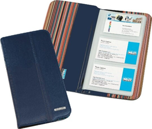Portabiglietti da visita Professional - similpelle - blu - 12 5x23 5 cm - City Time Cancelleria e prodotti per ufficio/Archivio ufficio e accessori per scrivania/Archivio ufficio/Portablocchi e portamoduli Eurocartuccia - Pavullo, Commerciovirtuoso.it