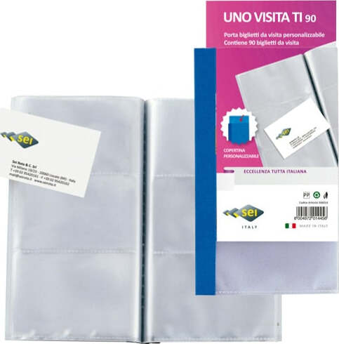 Portabiglietti Uno Visita TI 90 - 11.5x20 cm - 90 biglietti - Sei Rota Cancelleria e prodotti per ufficio/Archivio ufficio e accessori per scrivania/Accessori da scrivania e archiviazione/Porta biglietti da visita Eurocartuccia - Pavullo, Commerciovirtuoso.it