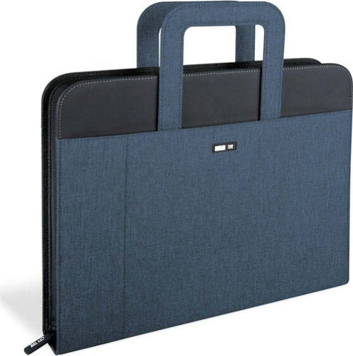 Portablocco - tessuto - c-anelli - blu - 28 5x36 cm - City Time Cancelleria e prodotti per ufficio/Archivio ufficio e accessori per scrivania/Archivio ufficio/Portablocchi e portamoduli Eurocartuccia - Pavullo, Commerciovirtuoso.it