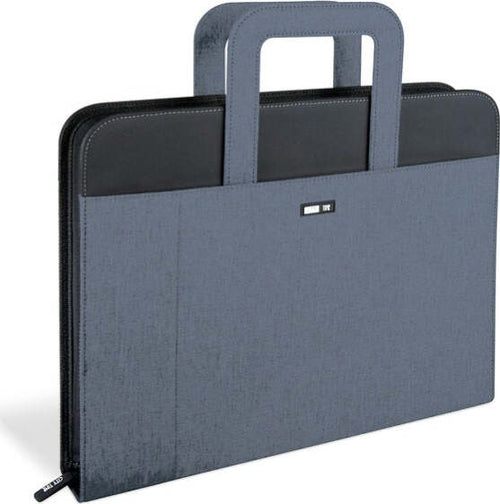 Portablocco - tessuto - c-anelli - grigio scuro - 28 5x36 cm - City Time Cancelleria e prodotti per ufficio/Archivio ufficio e accessori per scrivania/Archivio ufficio/Portablocchi e portamoduli Eurocartuccia - Pavullo, Commerciovirtuoso.it