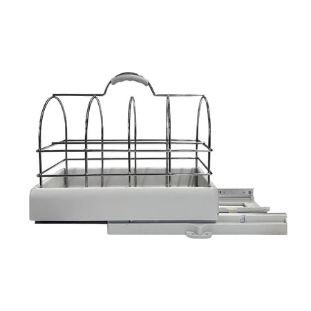 Portabottiglie con carrello estraibile a 6 posti per dispensa colore grigio