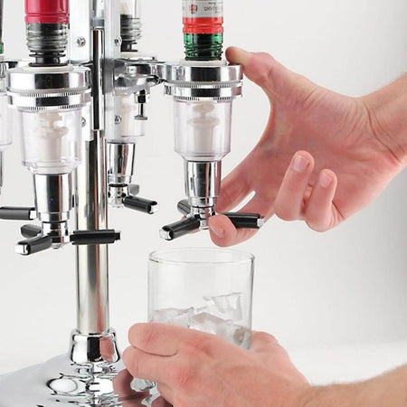 Portabottiglie-Spillatore-Dosatore-Tavolo-Tavola-Birra-Bevande-Alcolici-6-Posti