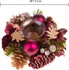 Portacandela centrotavola decorativo con bacche rosse per decorazioni natalizie, Ø 17 cm Casa e cucina/Decorazioni per interni/Candele e portacandele/Candele/Candele a colonna MagiediNatale.it - Altamura, Commerciovirtuoso.it