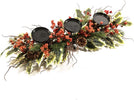 Portacandela da 3 fuochi con rami e bacche, centrotavola natalizia da 70 x 28 x h 15 cm Casa e cucina/Decorazioni per interni/Candele e portacandele/Candele/Candele a colonna MagiediNatale.it - Altamura, Commerciovirtuoso.it