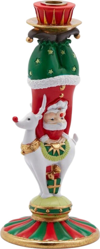 Portacandela decorativo con Babbo Natale e Circo, color verde e rosso, 31 cm Casa e cucina/Decorazioni per interni/Candele e portacandele/Candele/Candele a colonna MagiediNatale.it - Altamura, Commerciovirtuoso.it