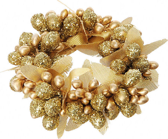 Portacandela decorativo con bacche e foglie oro per decorazioni natalizie, 6 cm Casa e cucina/Decorazioni per interni/Candele e portacandele/Candele/Candele a colonna MagiediNatale.it - Altamura, Commerciovirtuoso.it