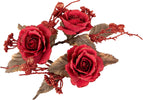 Portacandela decorativo con rose e bacche per decorazioni natalizie 15 cm Casa e cucina/Decorazioni per interni/Candele e portacandele/Candele/Candele a colonna MagiediNatale.it - Altamura, Commerciovirtuoso.it