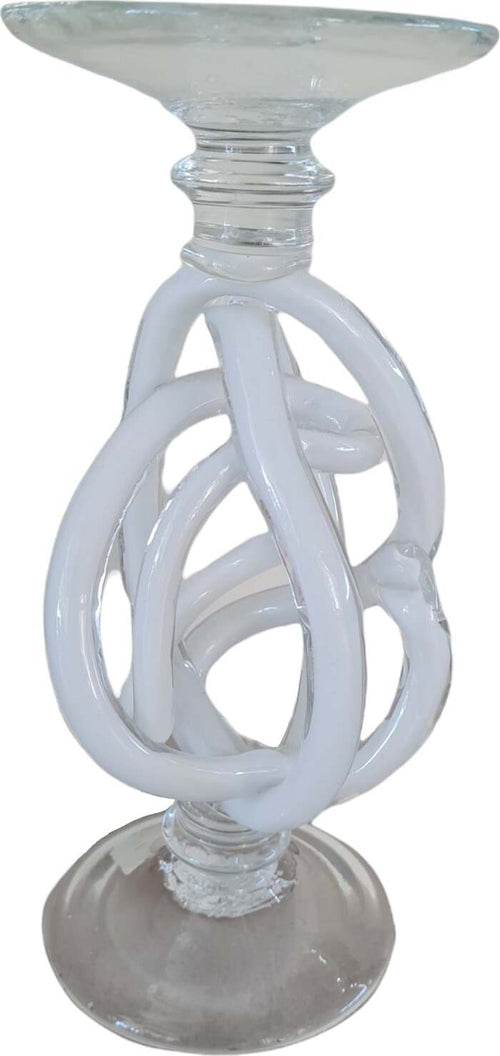 Portacandela intrecciato bianco con base per lumini da 29 cm Casa e cucina/Decorazioni per interni/Candele e portacandele/Candele/Candele a colonna MagiediNatale.it - Altamura, Commerciovirtuoso.it