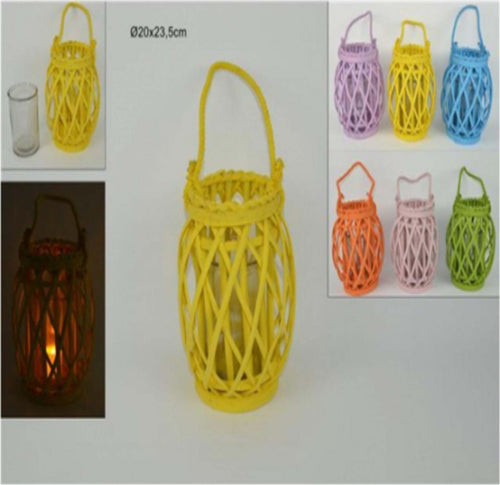 PORTACANDELA PORTA CANDELA LUMINO LANTERNA LEGNO MANICO DECORATIVA 23,5CM  Trade Shop italia - Napoli, Commerciovirtuoso.it