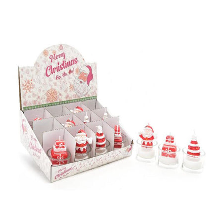 Bicchierino portacandela natalizio in vetro per decorazioni natalizie