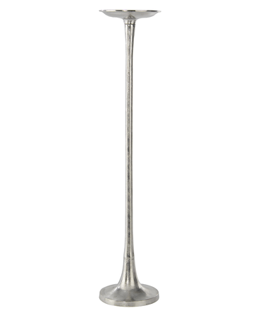 porta candela karan 7811 h 86cm realizzato in alluminio con finitura nickel grezzo. pezzo  da assemblare