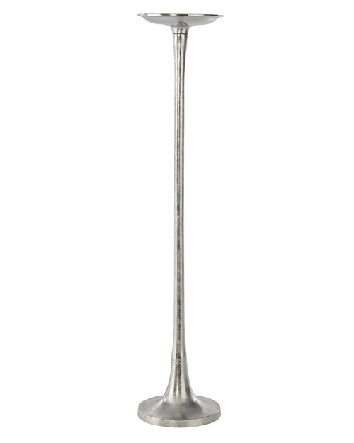 porta candela karan 7811 h 86cm realizzato in alluminio con finitura nickel grezzo. pezzo  da assemblare