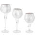 Porta candela Sheila decorativo natalizio in Vetro color Argento Set 3