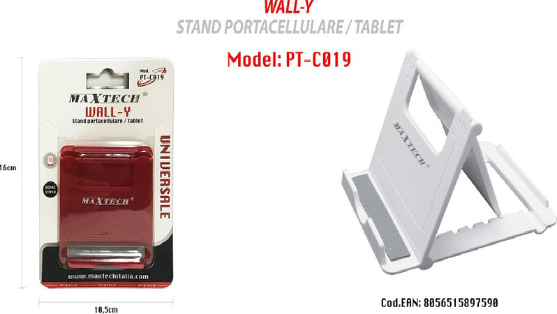 Portacellulare Stand Cellulari Tablet Supporto Universale Tavolo Maxtech Pt-c019 Accessori Ipad e Tablet Trade Shop italia - Napoli, Commerciovirtuoso.it
