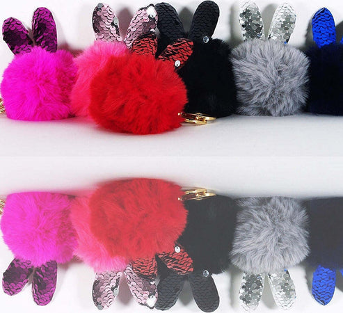 Portachiave Porta Chiave Pon Pon Orecchie Coniglio Peluche A08 Portachiavi Portaoggetti Trade Shop italia - Napoli, Commerciovirtuoso.it