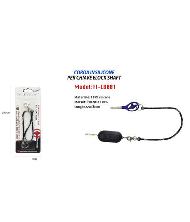 Portachiavi Block Shaft Auto Corda Silicone Antifurto Bloccasterzo Fi-lb001 Nero