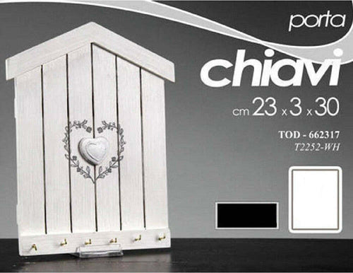 Portachiavi Da Parete Forma Casetta In Legno Bianco Con Cuore Stile Shabby Chic Casa, arredamento e bricolage > Arredamento > Portaoggetti Trade Shop italia - Napoli, Commerciovirtuoso.it