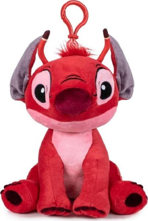 Portachiavi-Di-Stitch-Rosso-In-Morbido-Peluche-Con-Clip-Per-Borsa-Lilo-&-Stitch