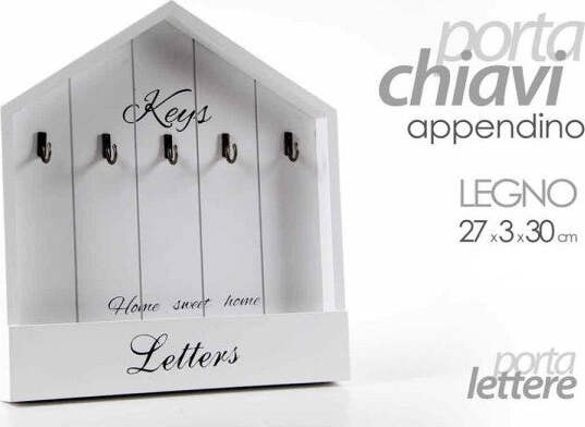 Portachiavi-Lettere-Posta-Appendino-Tavolo-Da-Parete-Muro-Legno-27x3x30cm-715358