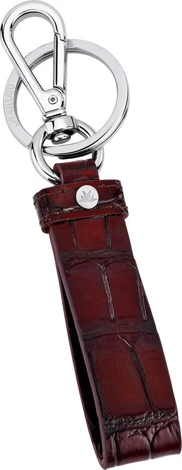 Portachiavi-MORELLATO-uomo-Prestige-pelle-bordeaux-/-acciaio